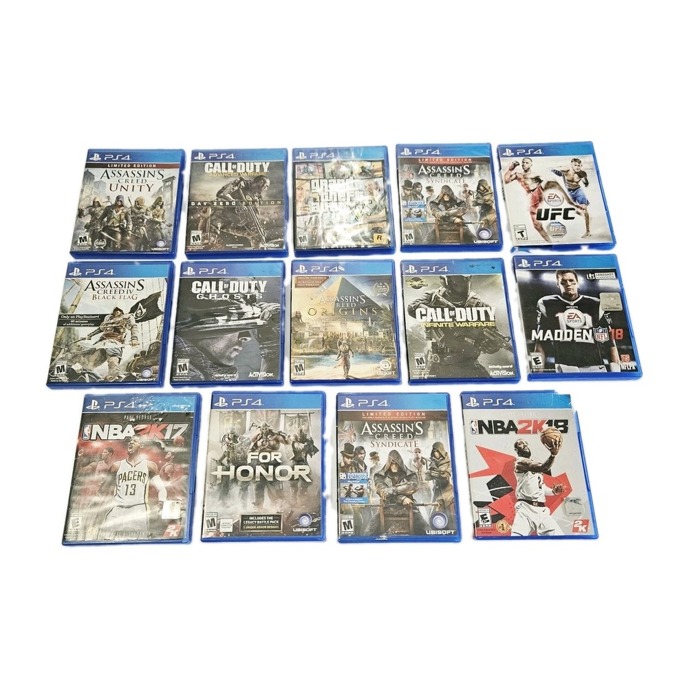 Sony Playstation 4 PS4 Games Lot Of 14 Assassin's Creed, GTA, Call Of Duty